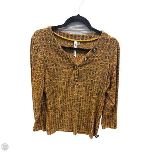 Top Long Sleeve By Ny Collection In Yellow, Size: L