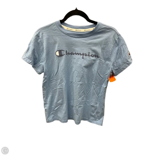 Athletic Top Short Sleeve By Champion In Blue, Size: M