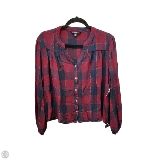 Top Long Sleeve By Zac And Rachel In Plaid Pattern, Size: Xlp