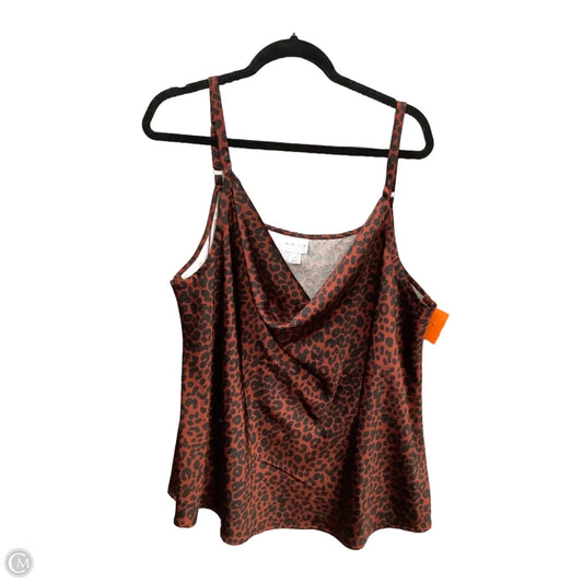 Top Sleeveless By Ava & Viv In Animal Print, Size: 2x