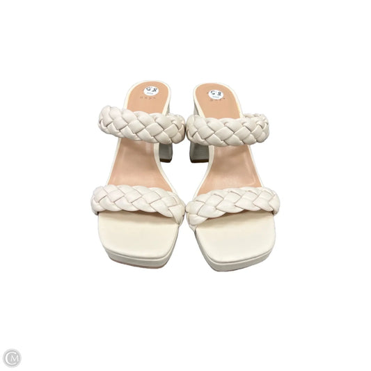 Sandals Heels Block By A New Day In Tan & White, Size: 8.5