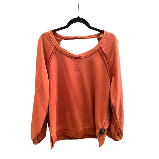 Sweatshirt Crewneck By Pol In Orange, Size: S