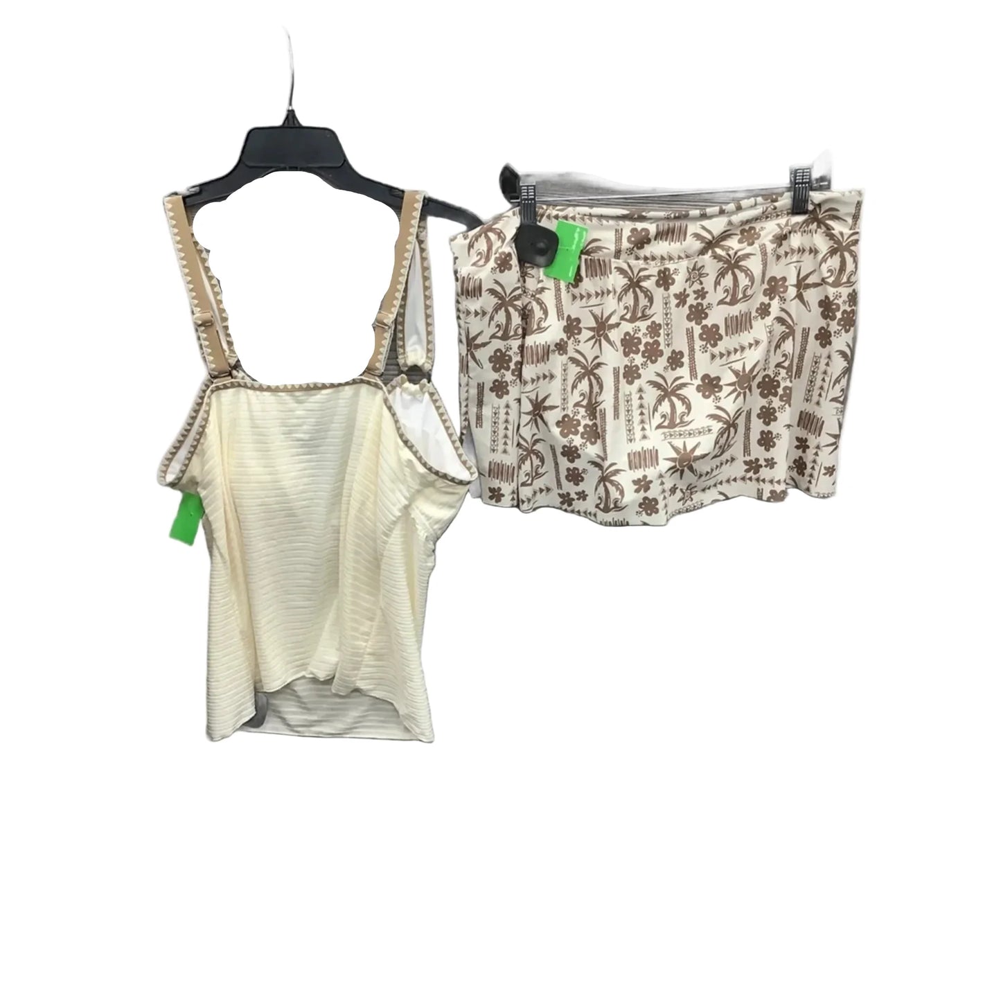 Swimsuit 2pc By Clothes Mentor In Cream, Size: Xxl