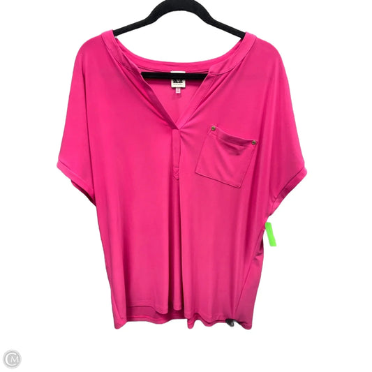 Top Short Sleeve By Anne Klein In Pink, Size: 1x