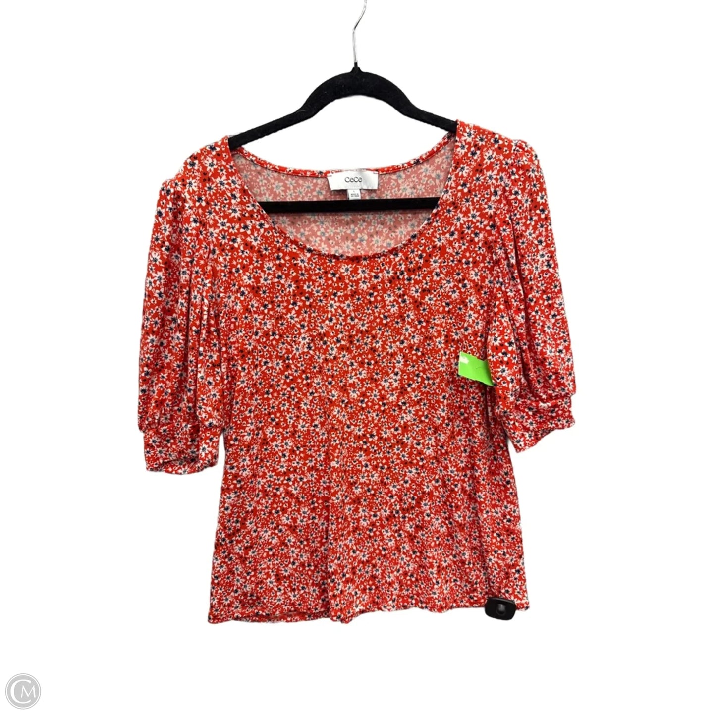 Blouse Short Sleeve By Cece In Red, Size: L
