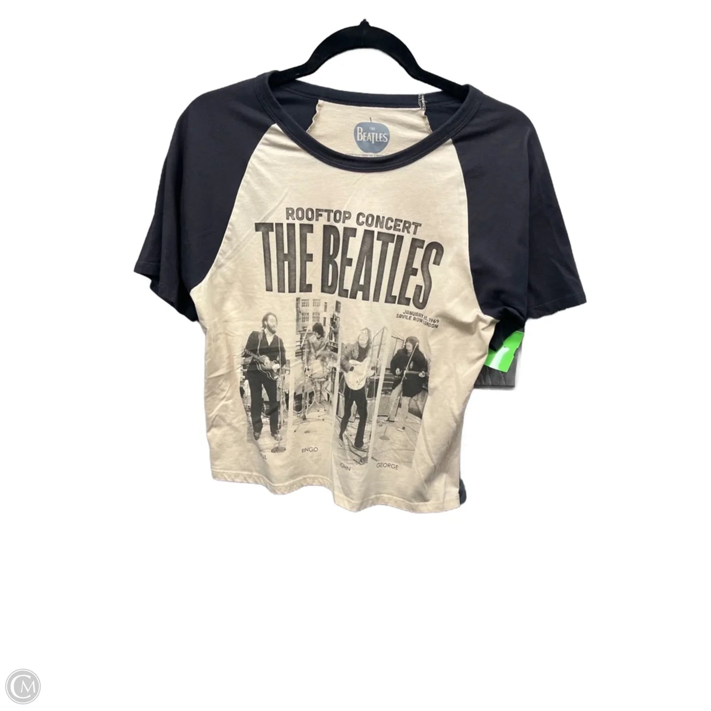 Top Short Sleeve By Clothes Mentor In Cream & Grey, Size: M