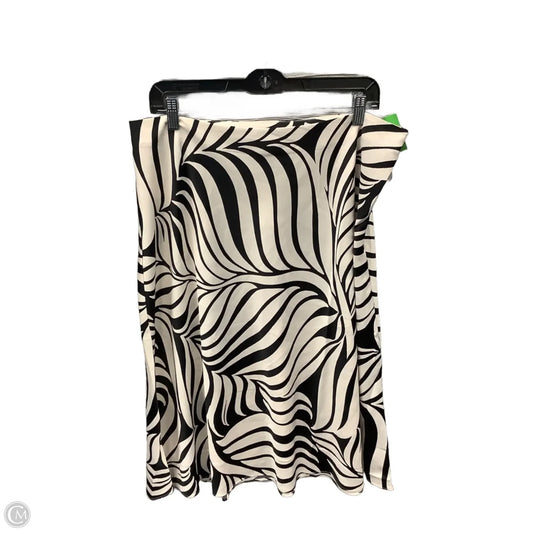 Skirt Midi By Ann Taylor In Black & Cream, Size: 14