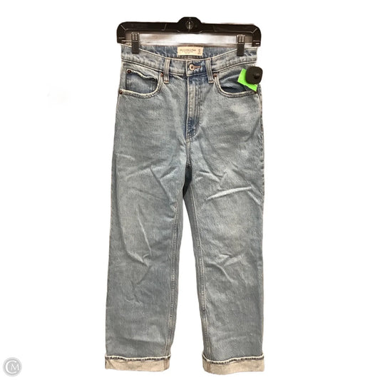 Jeans Straight By Abercrombie And Fitch In Blue Denim, Size: 0