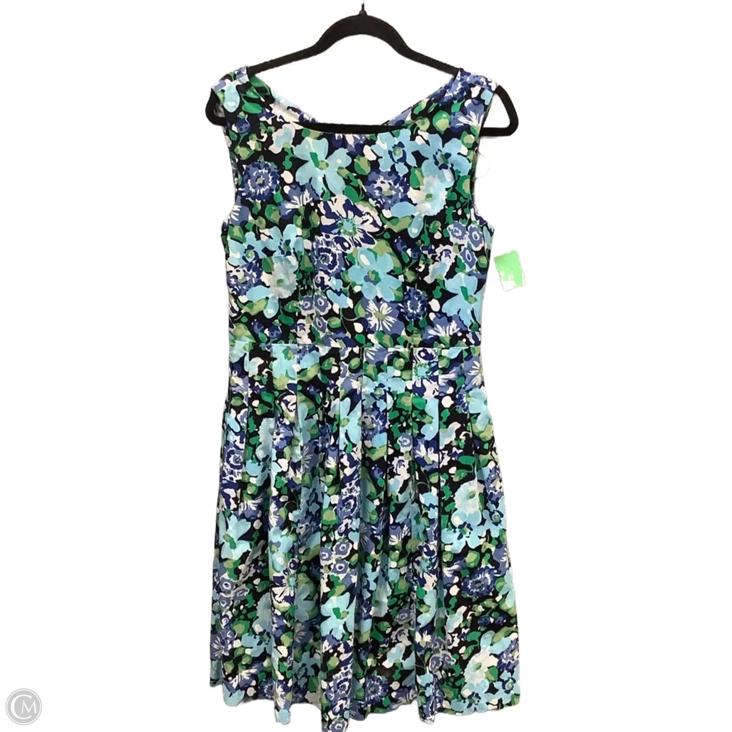 Dress Casual Midi By Chadwicks In Blue & Green, Size: M