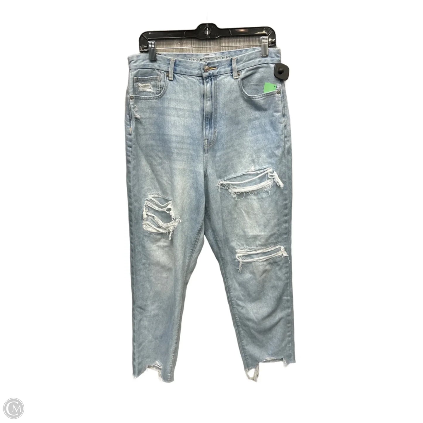 Jeans Straight By American Eagle In Blue Denim, Size: 12