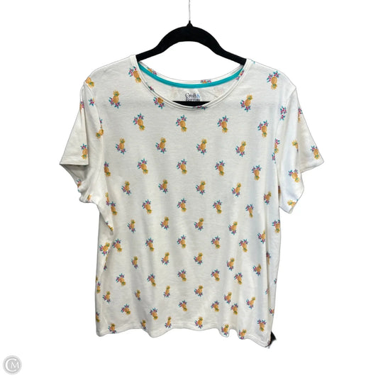 Top Short Sleeve By Croft And Barrow In White, Size: Xl