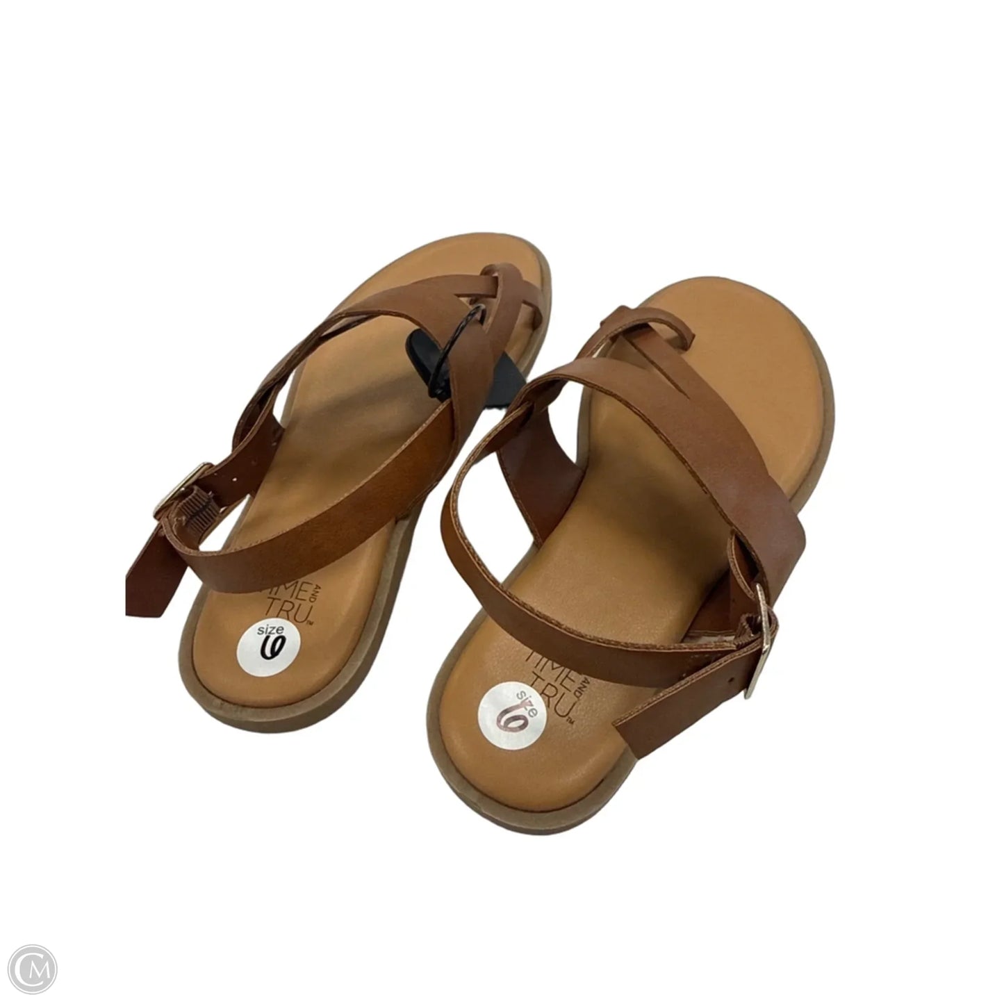 Sandals Flats By Time And Tru In Brown, Size: 6