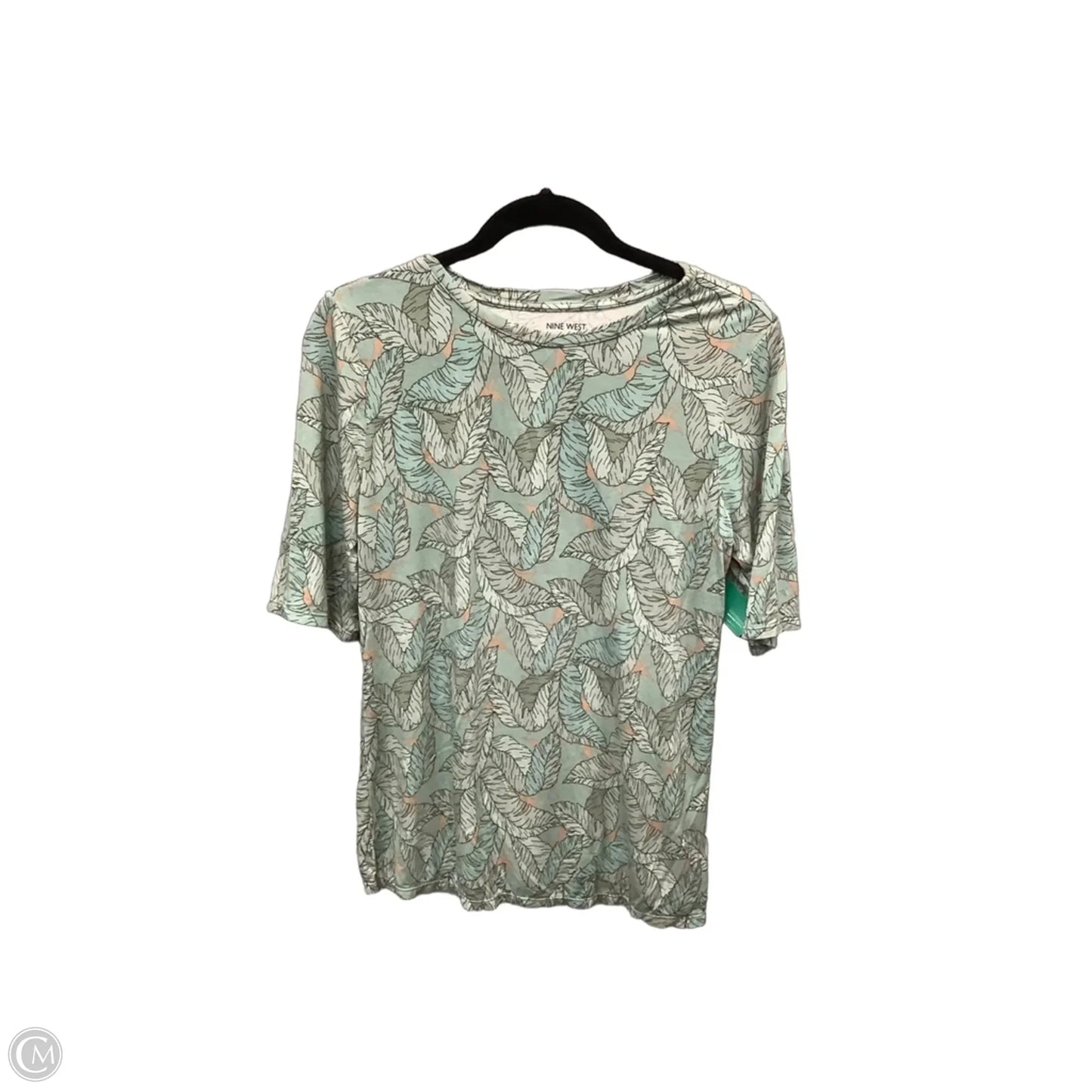 Top Short Sleeve By Nine West Apparel In Green, Size: M