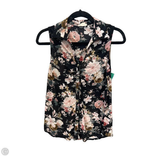 Top Sleeveless By Ember In Floral Print, Size: S