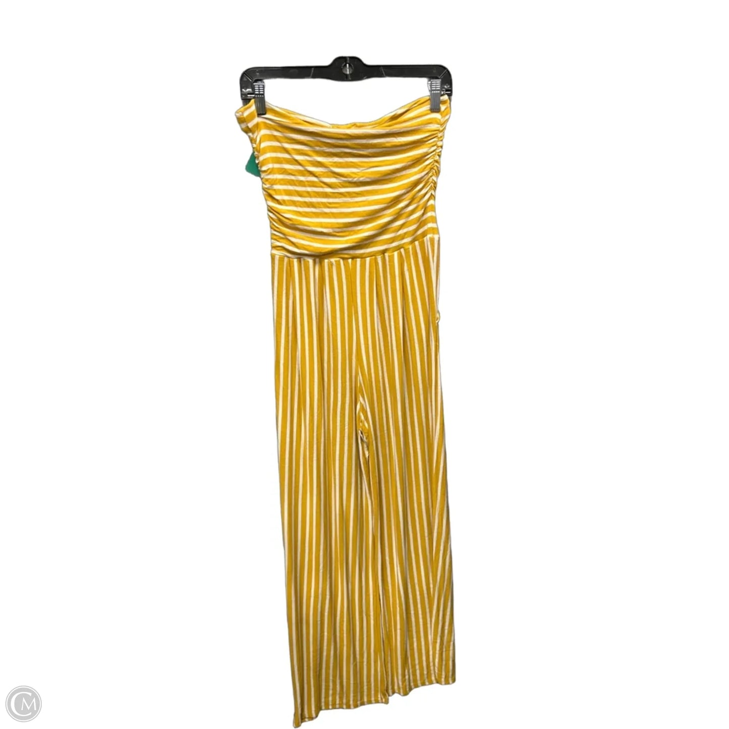 Jumpsuit By Fashion Nova In White & Yellow, Size: L