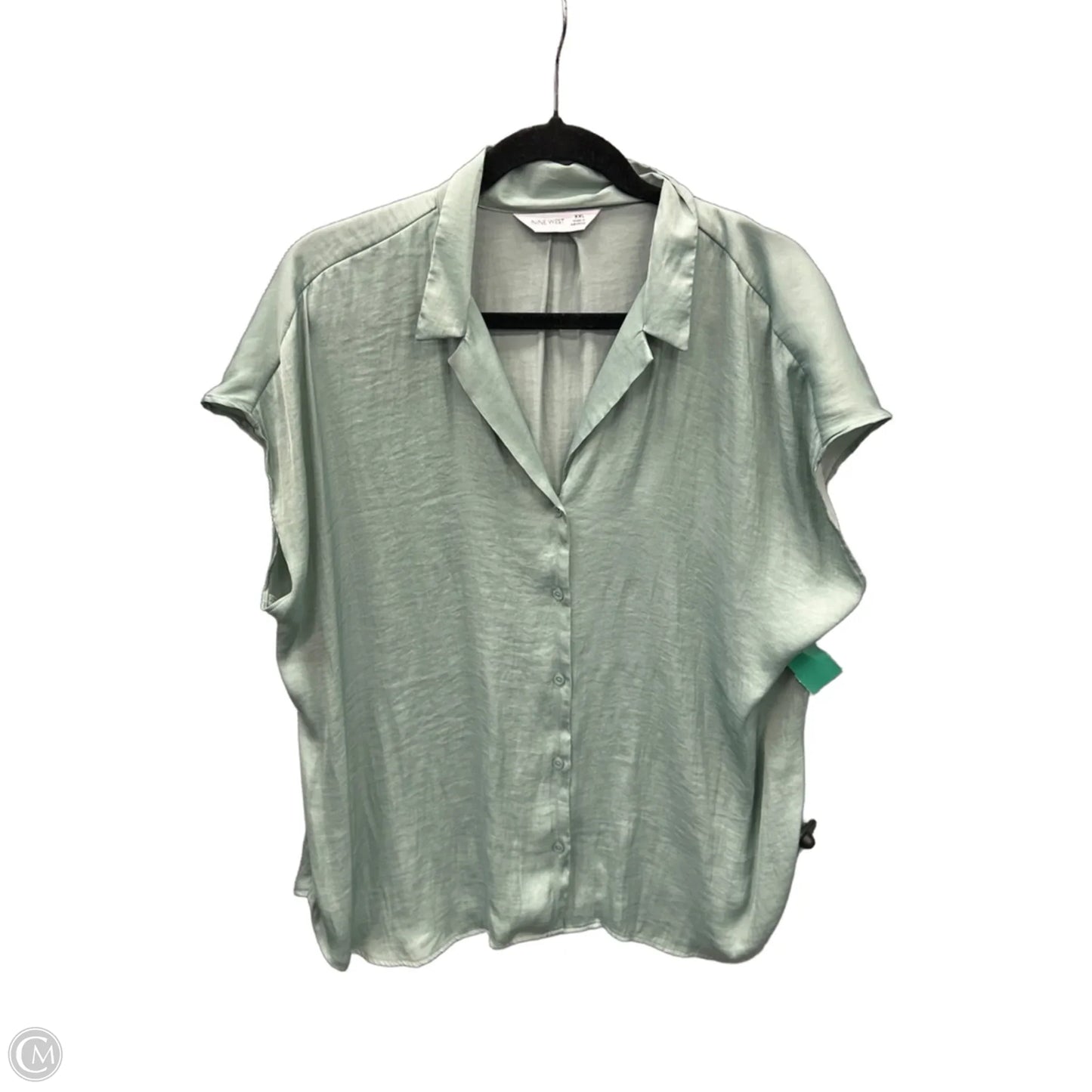 Top Short Sleeve By Nine West Apparel In Green, Size: Xxl
