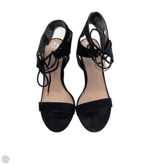 Sandals Heels Block By Mix No 6 In Black, Size: 7.5