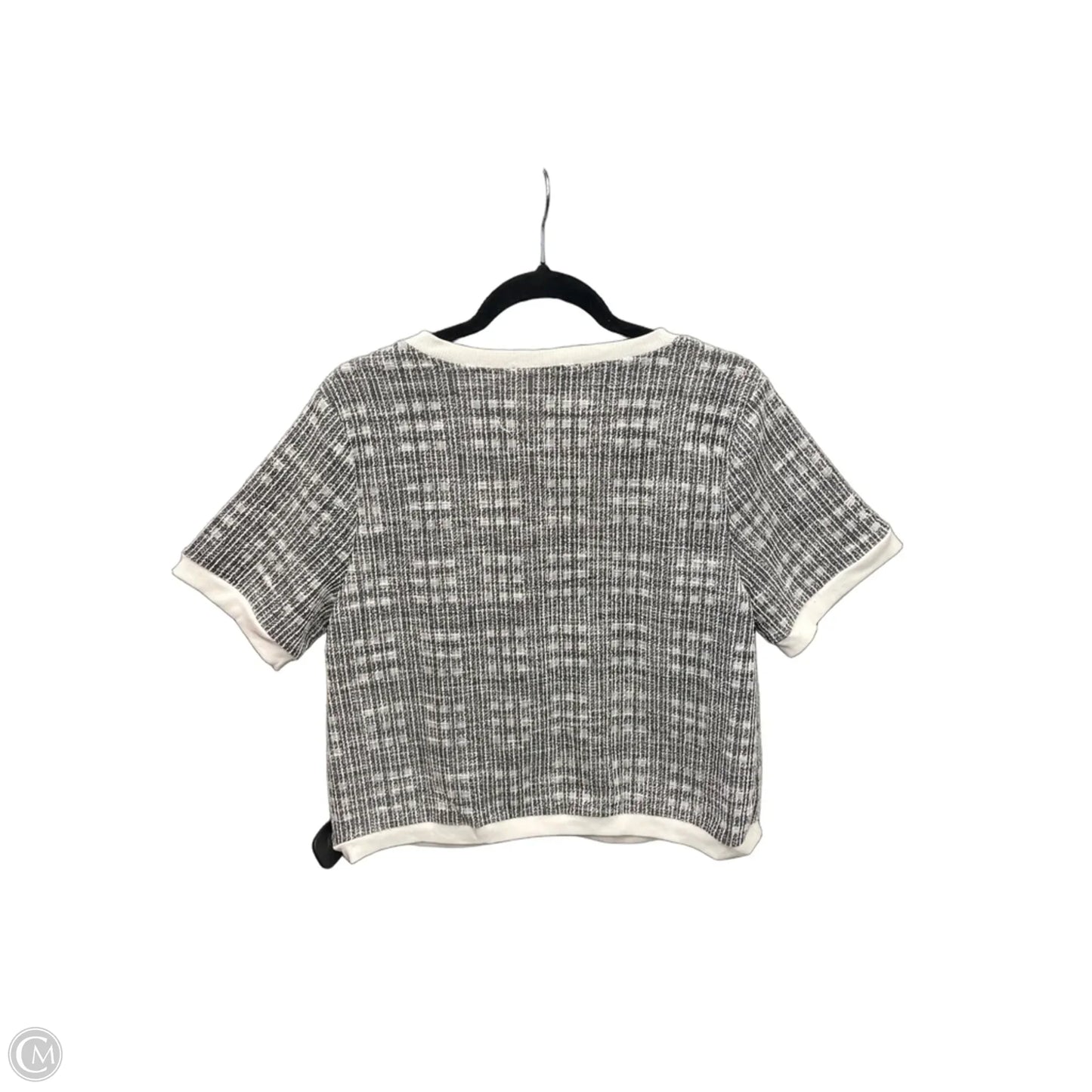 Top Short Sleeve By Clothes Mentor In Grey & White, Size: Xl