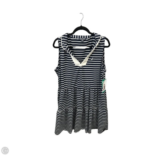 Dress Casual Midi By Nautica In Blue & White, Size: Xl