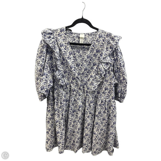 Dress Casual Midi By H&m In Blue & White, Size: Xl