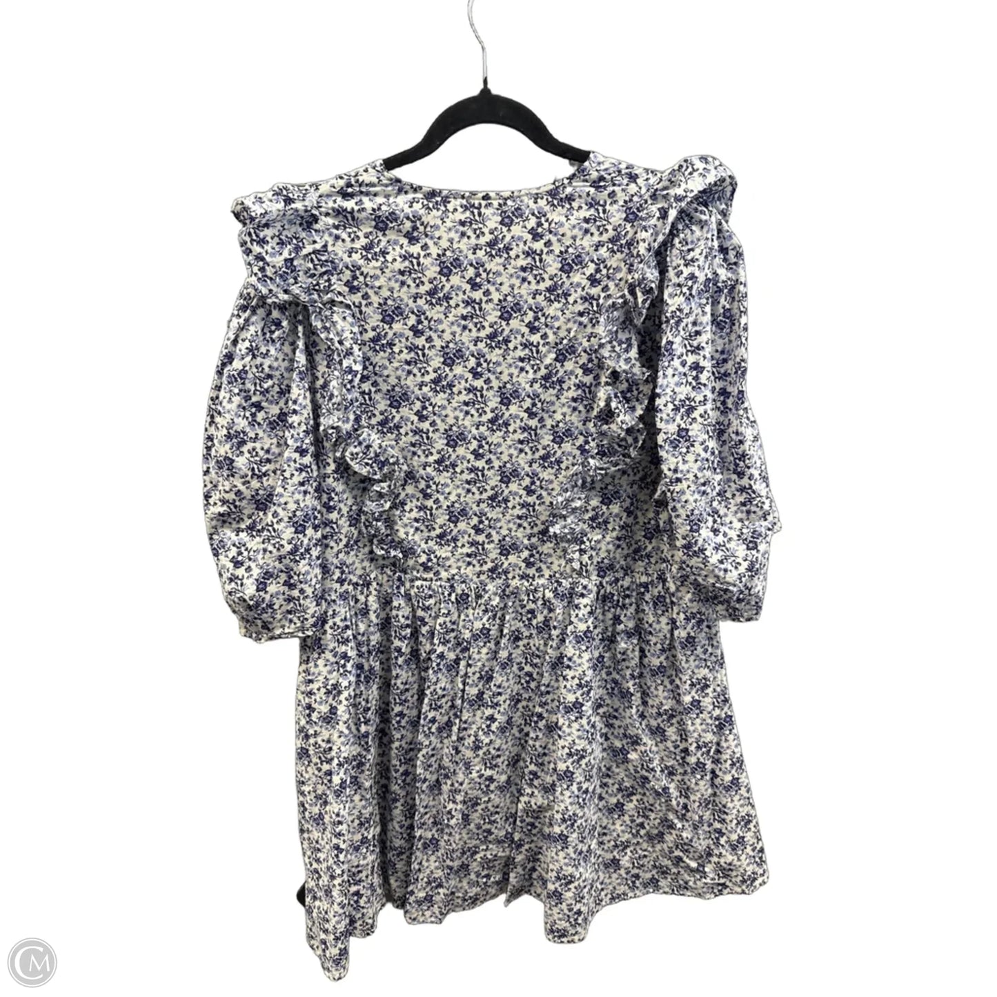 Dress Casual Midi By H&m In Blue & White, Size: Xl