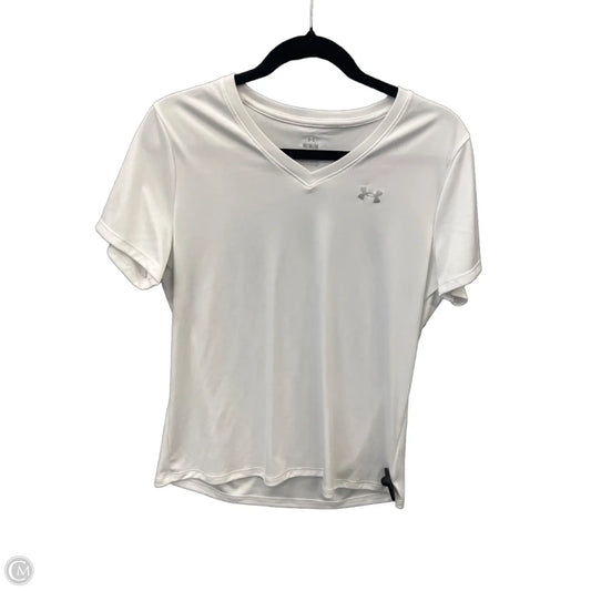 Athletic Top Short Sleeve By Under Armour In White, Size: M
