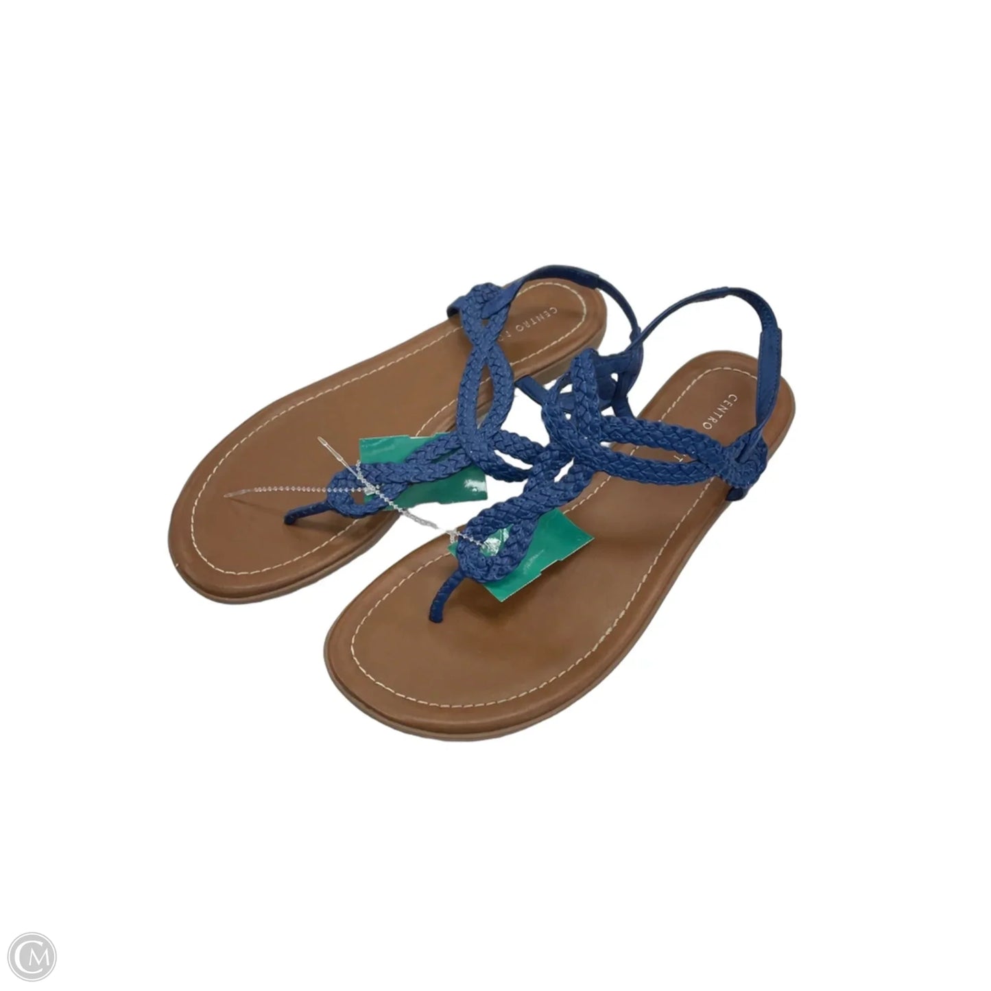 Sandals Flats By Clothes Mentor In Blue & Brown, Size: 9