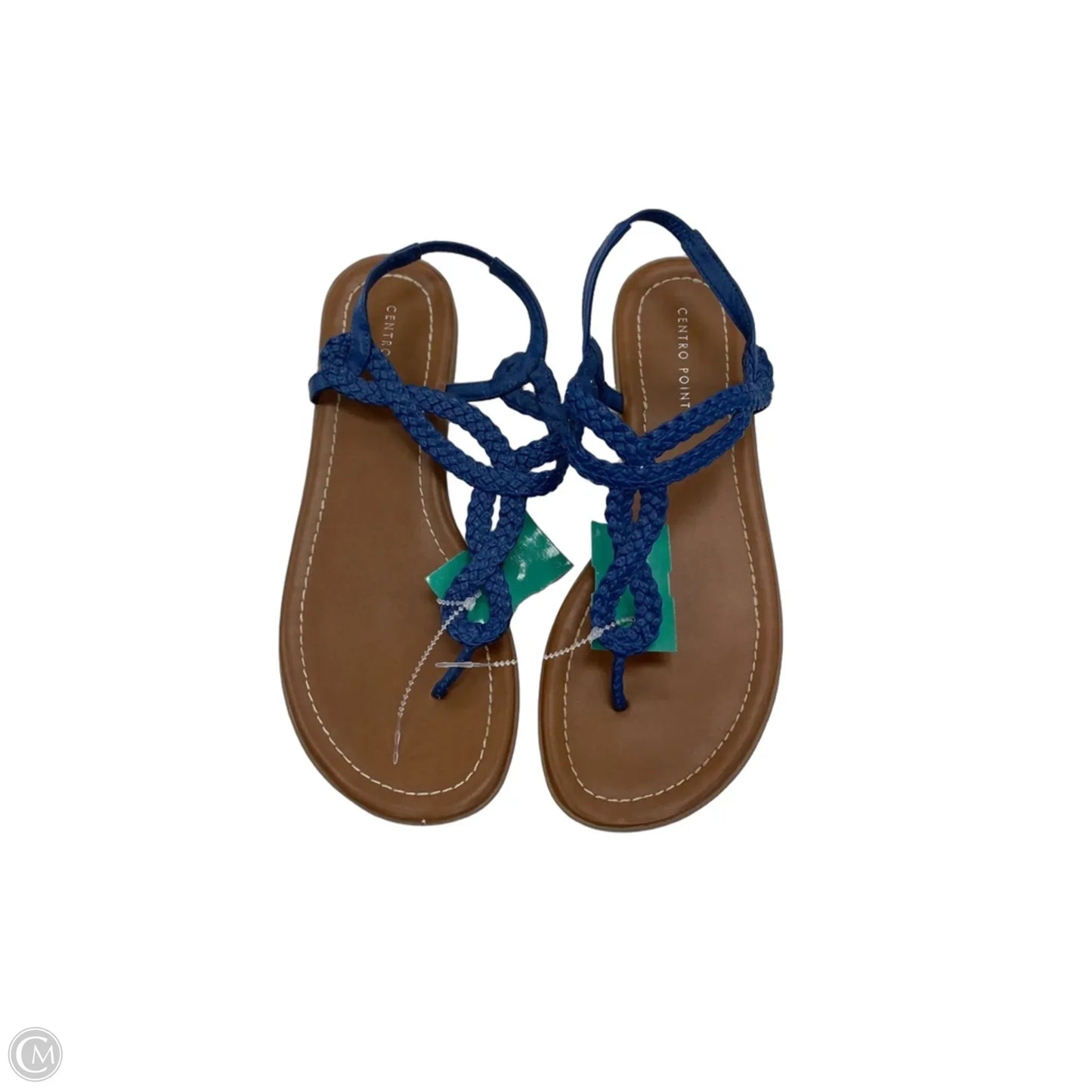 Sandals Flats By Clothes Mentor In Blue & Brown, Size: 9