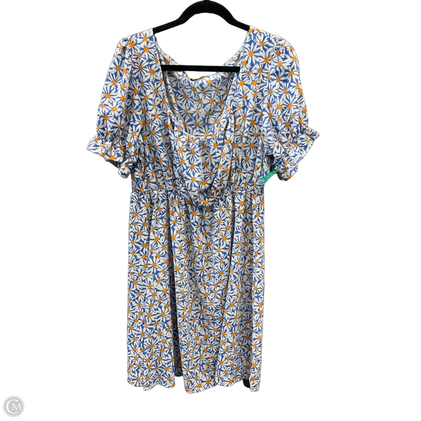 Dress Casual Midi By Bloomchic In Blue & Orange, Size: 1x