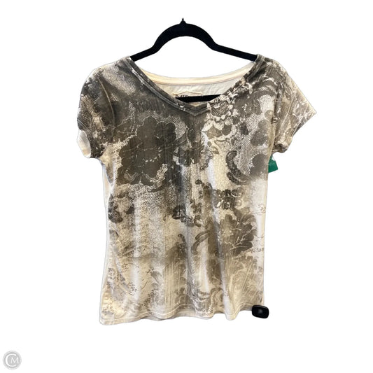 Top Short Sleeve By Ruff Hewn In Cream, Size: S