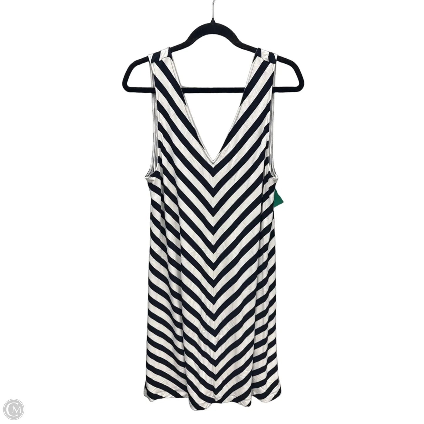 Dress Casual Midi By Loft In Striped Pattern, Size: L