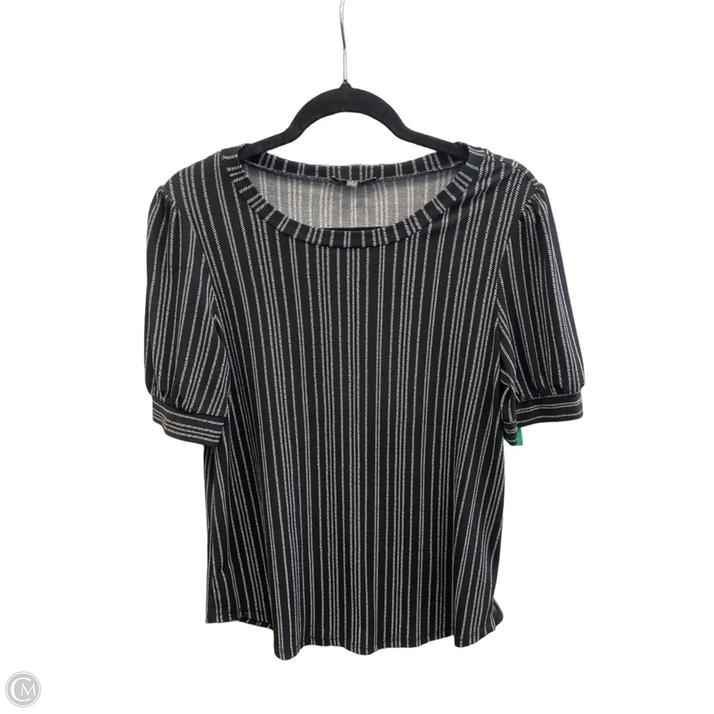Top Short Sleeve By Adrianna Papell In Black, Size: S