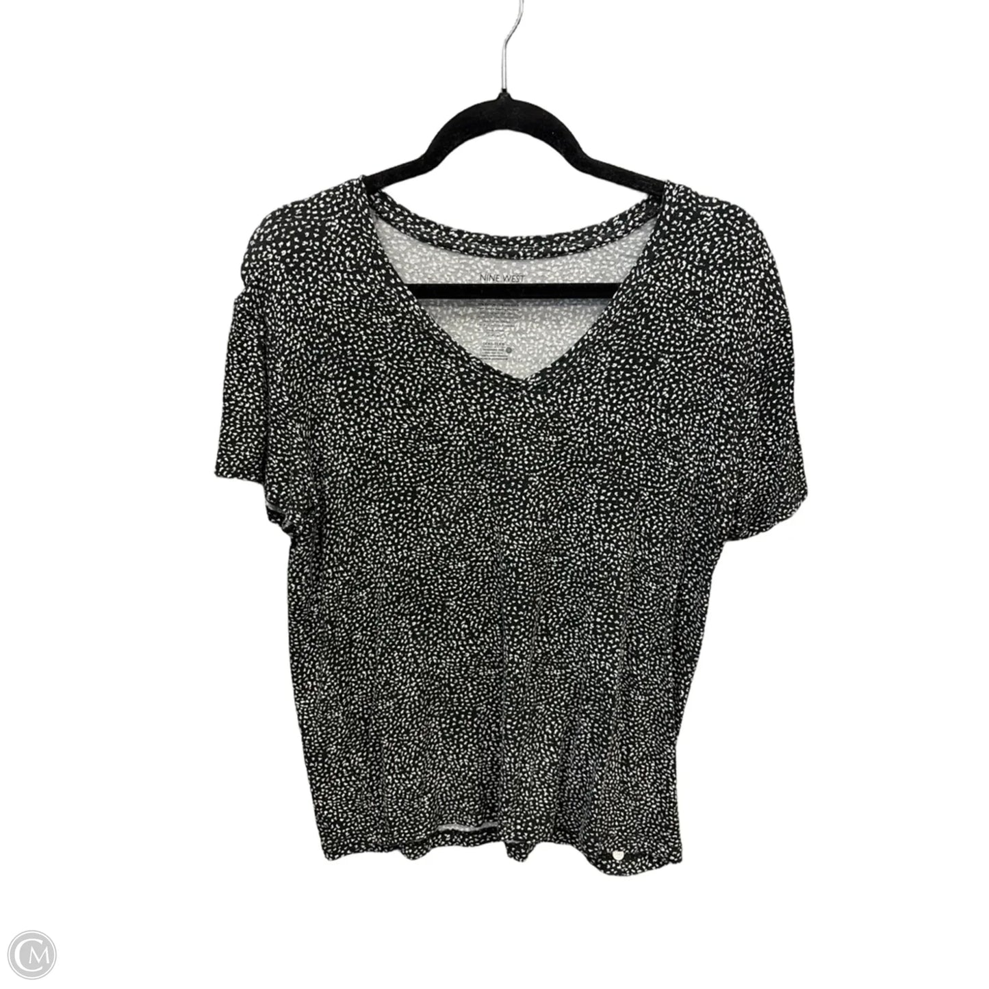 Top Short Sleeve By Nine West Apparel In Black, Size: M