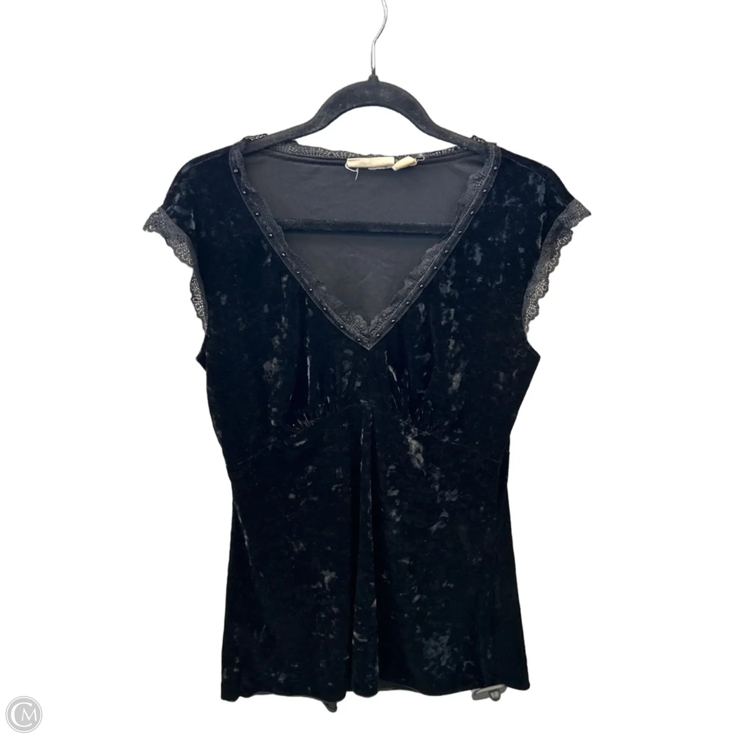 Top Short Sleeve By Dkny In Black, Size: L