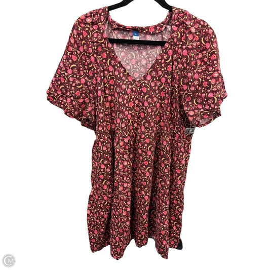 Dress Casual Midi By Old Navy In Red, Size: Xl