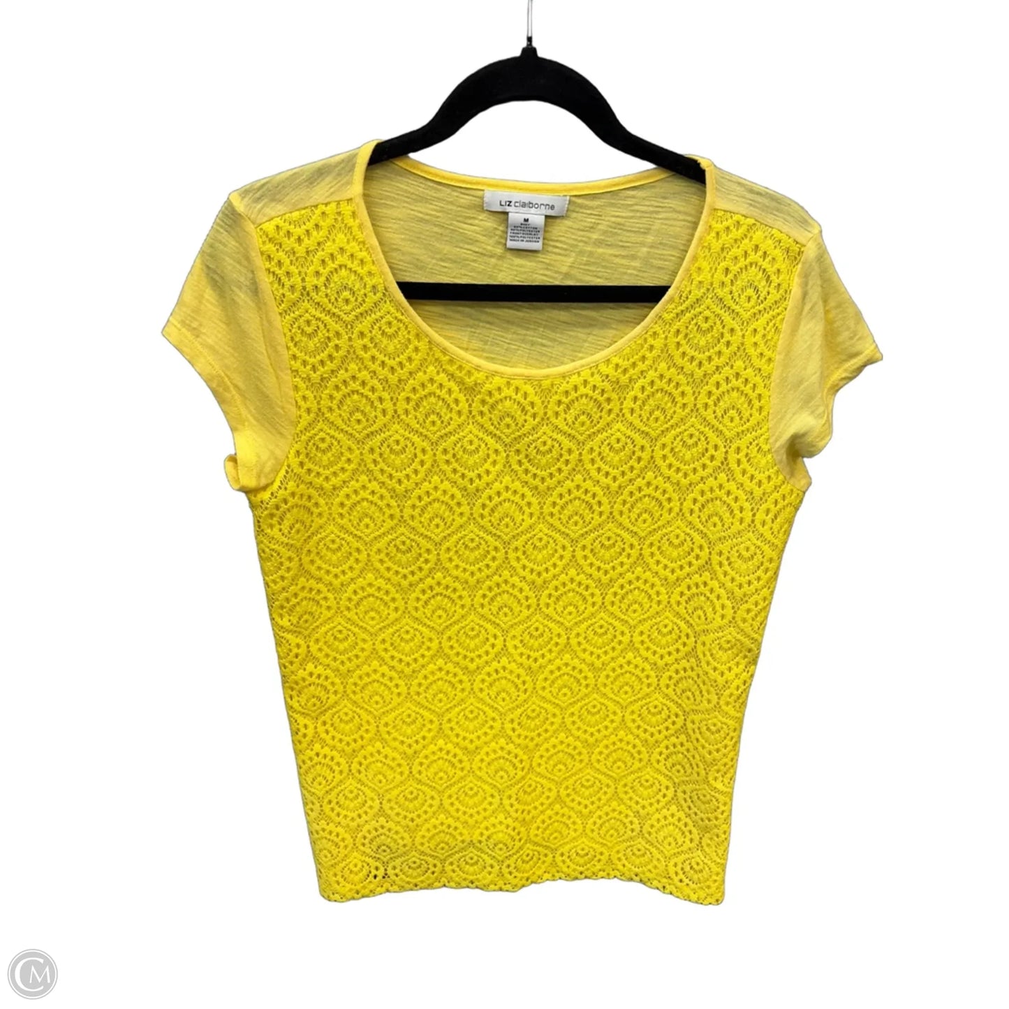 Top Short Sleeve By Liz Claiborne In Yellow, Size: M