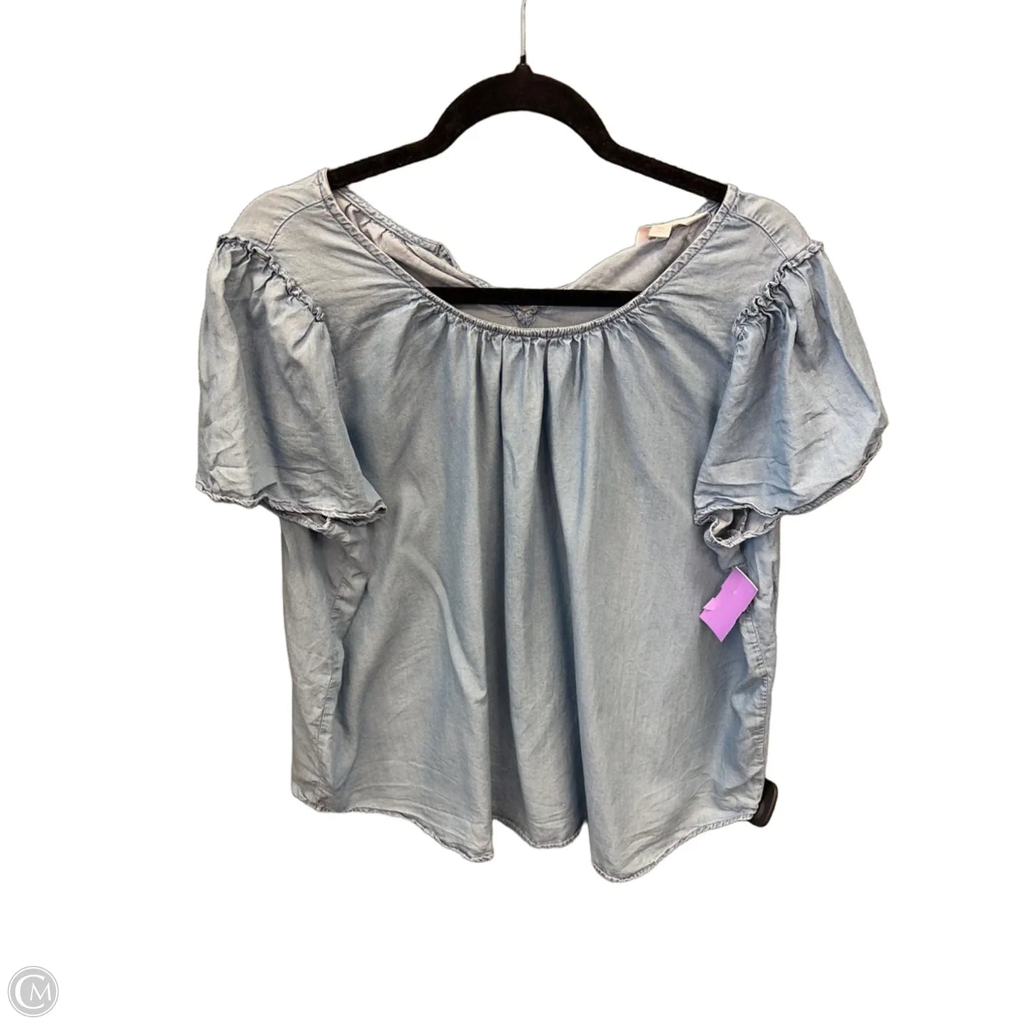 Top Short Sleeve By Lc Lauren Conrad In Blue, Size: Xl