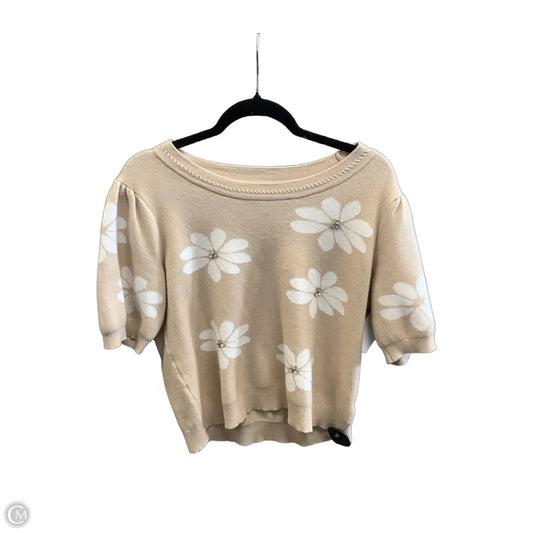 Sweater Short Sleeve By Clothes Mentor In Tan, Size: Xlp