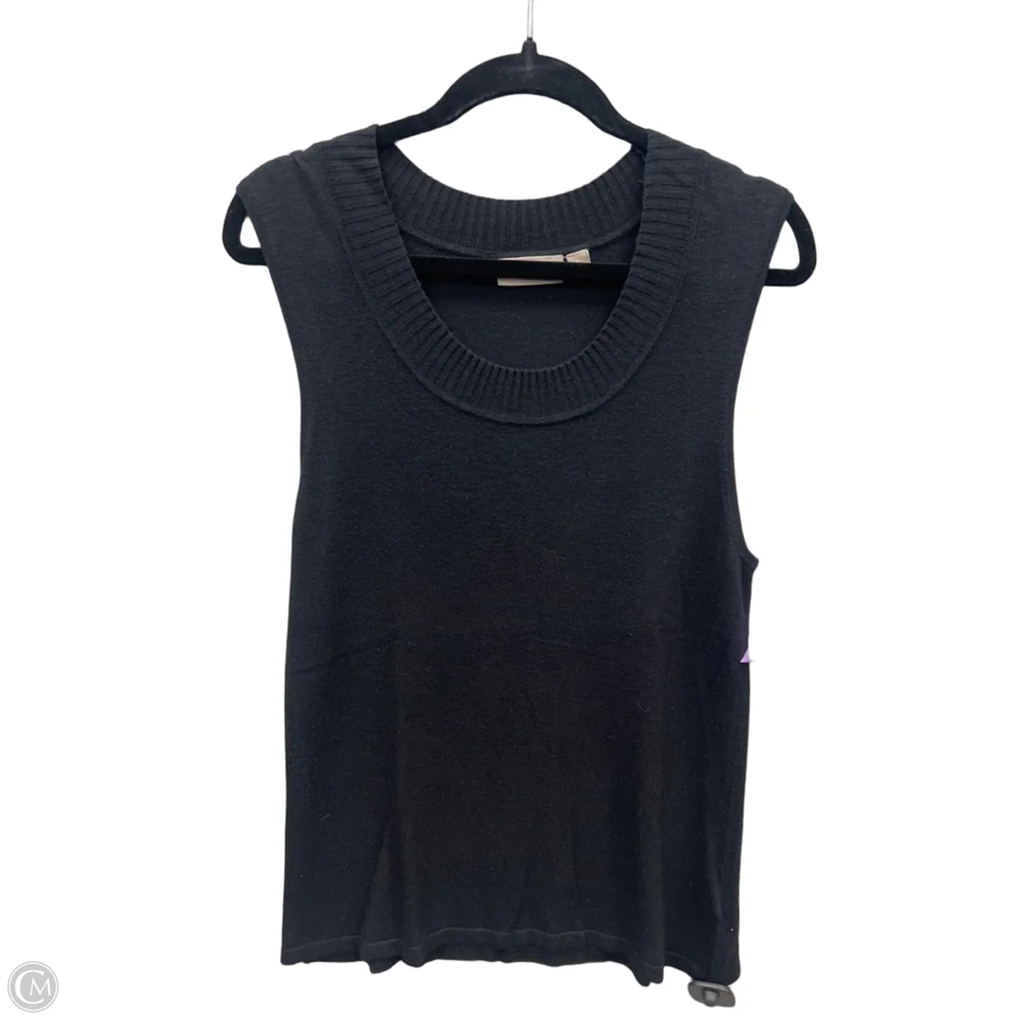 Top Sleeveless By Croft And Barrow In Black, Size: L
