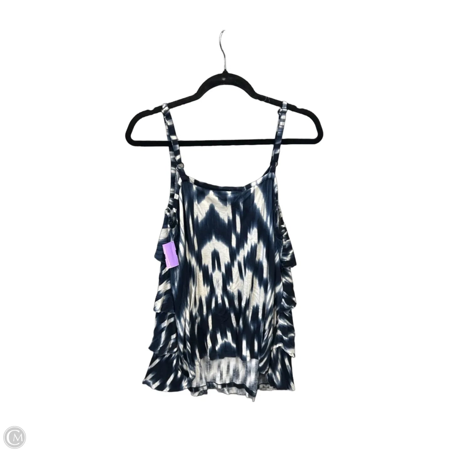 Top Sleeveless By Inc In Blue & White, Size: 2x