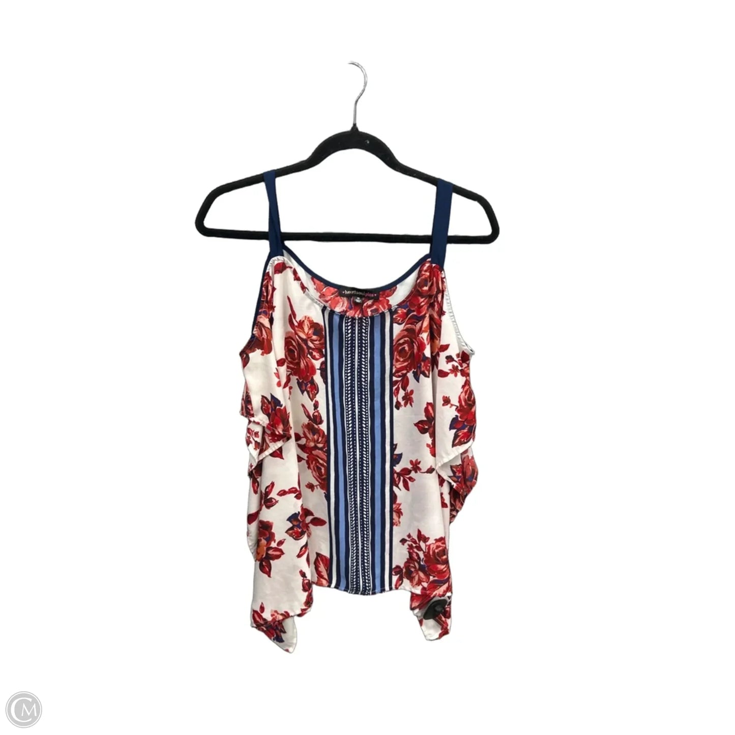Top Short Sleeve By Heart And Soul In Floral Print, Size: 3x
