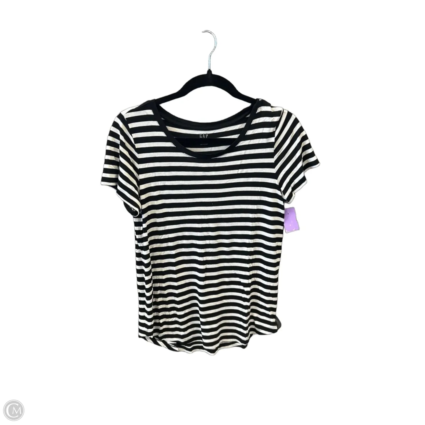 Top Short Sleeve Basic By Gap In Striped Pattern, Size: S