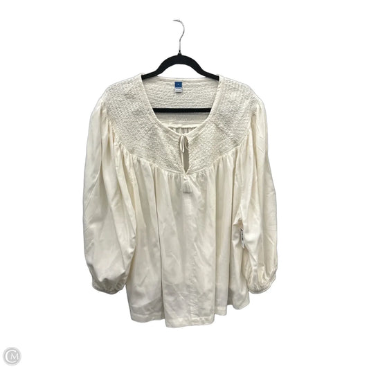 Top Long Sleeve By Old Navy In Cream, Size: 3x