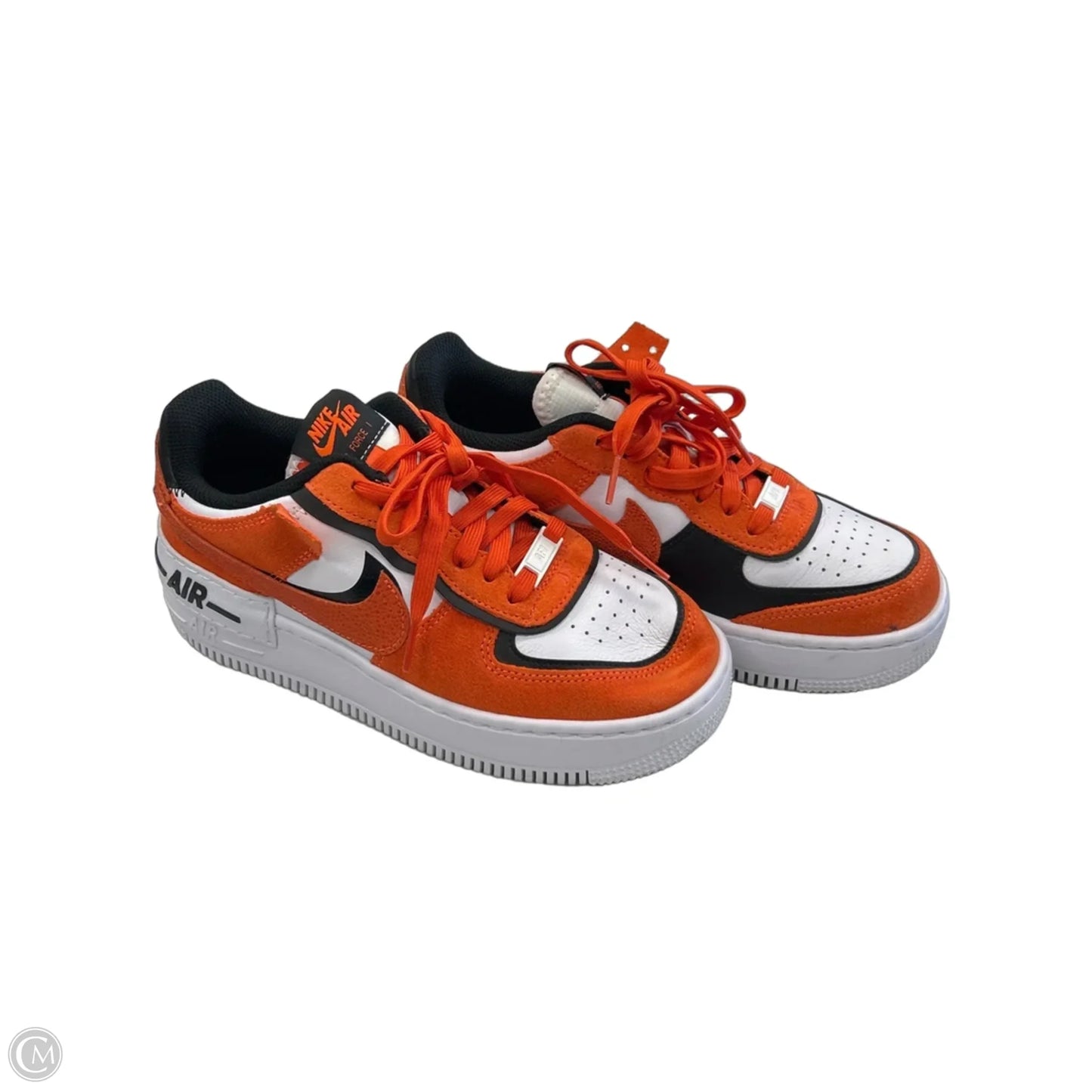 Shoes Sneakers By Nike In Orange & White, Size: 7