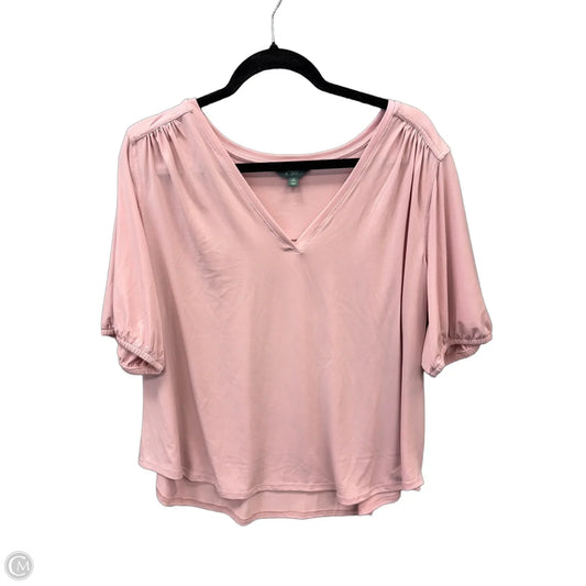 Top Short Sleeve By Terra & Sky In Pink, Size: Xl