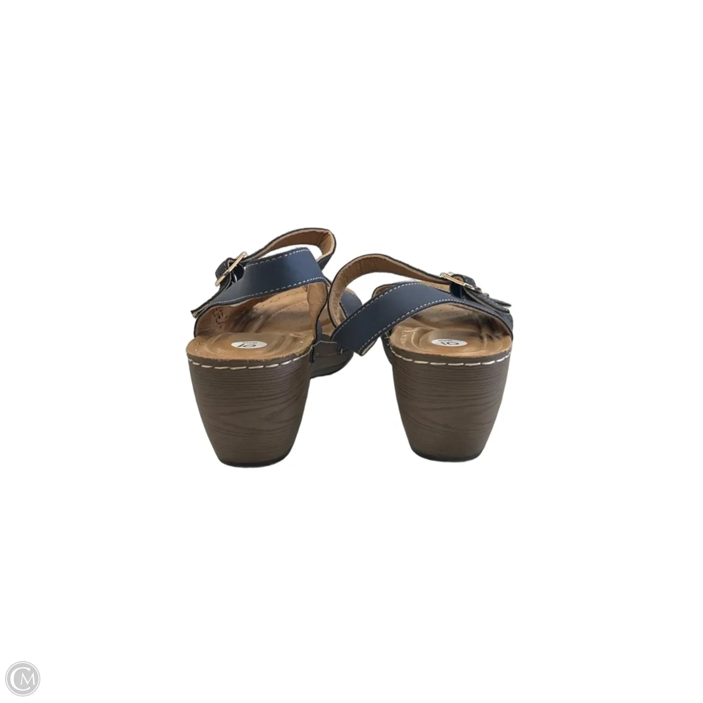 Sandals Flats By Clothes Mentor In Navy, Size: 10