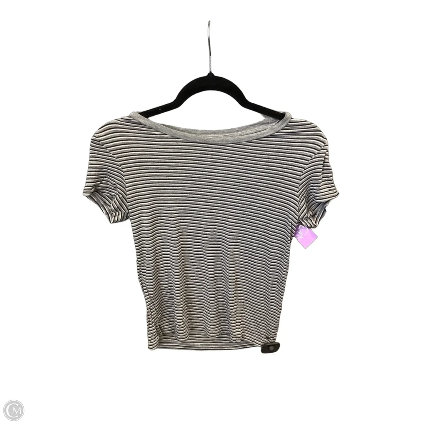 Top Short Sleeve By American Eagle In Striped Pattern, Size: Xs