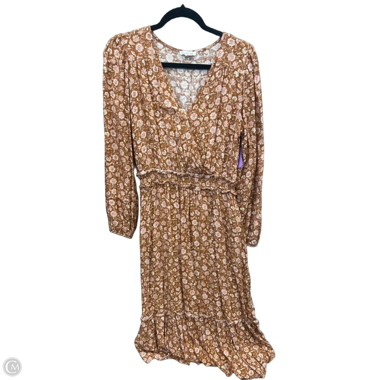 Dress Casual Midi By Blu Pepper In Brown, Size: L
