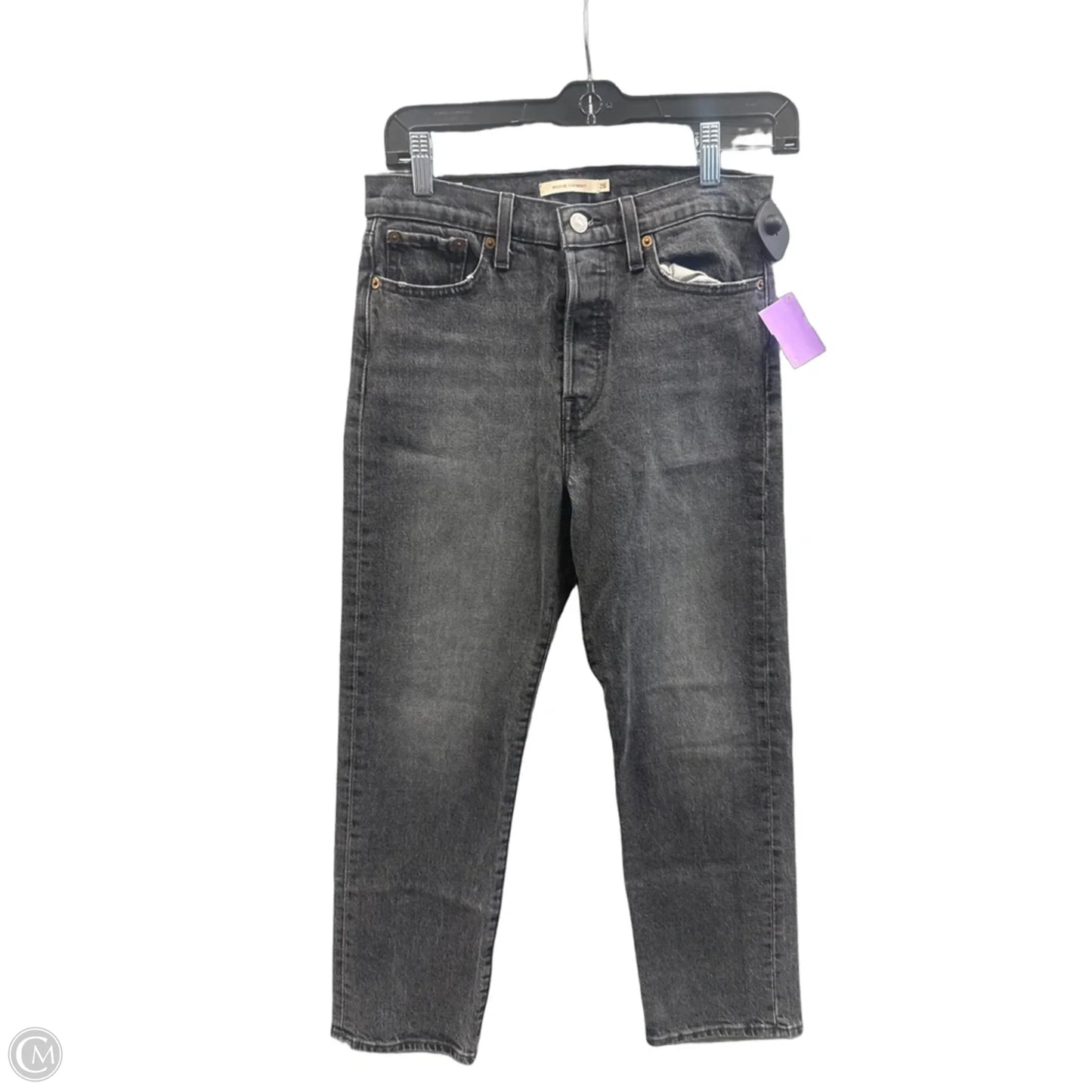 Jeans Straight By Levis In Black Denim, Size: 2