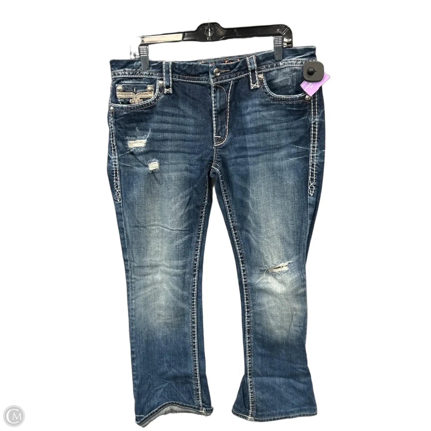 Jeans Boot Cut By Rock Revival In Blue, Size: 14